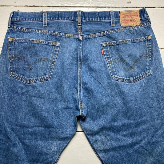 Levis 501 Baggy Light Blue Distressed Jeans