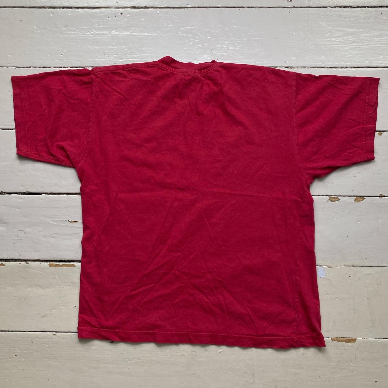 Nike Vintage 90’s Swoosh Red and Black T Shirt