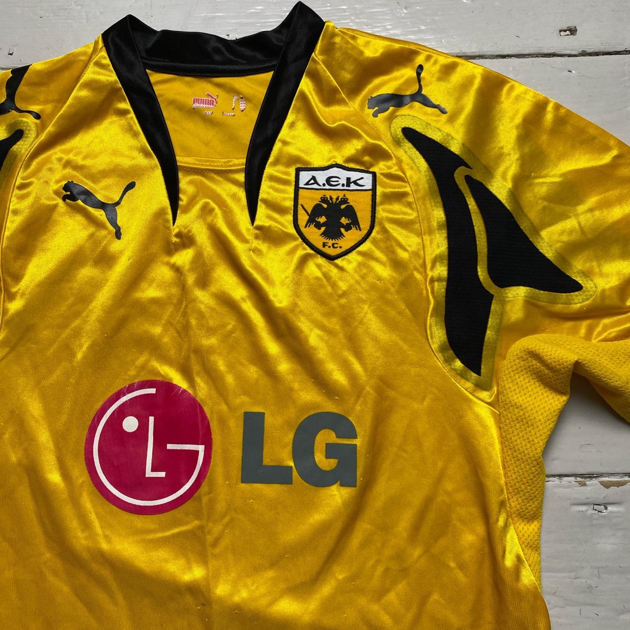 AEK Puma Greece Football Jersey Yellow and Black