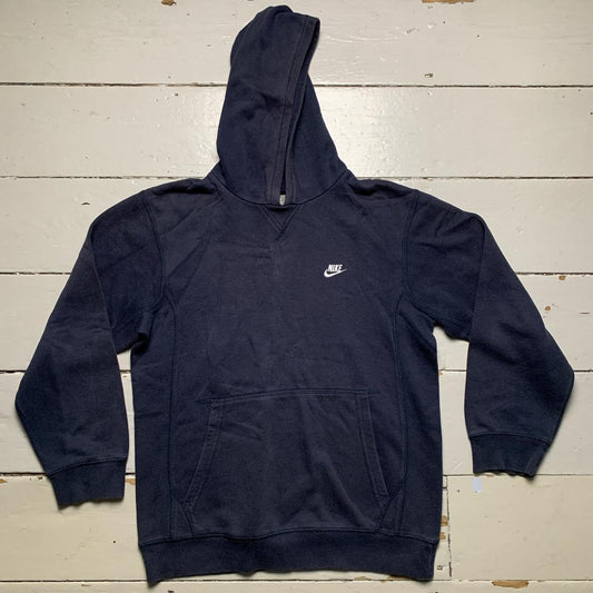 Nike Swoosh Vintage Navy and White Hoodie