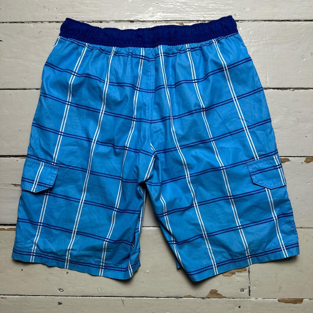 Nike Swoosh Swim Cargo Shorts Blue and White