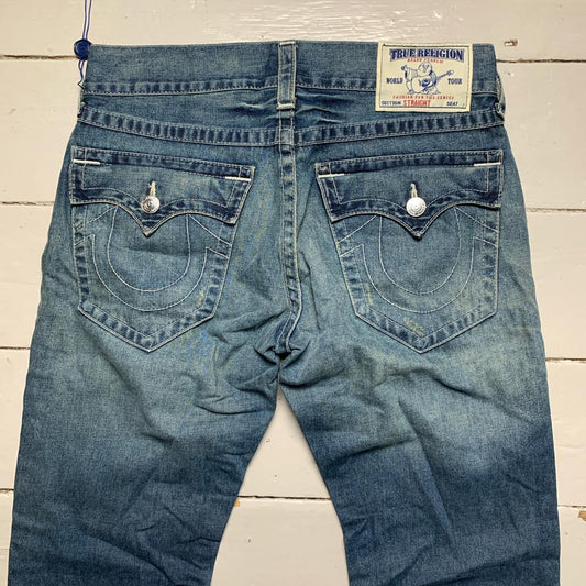 True Religion Straight Stitch Blue Jeans