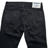 True Religion Black and White/Silver Stitch Jeans (34W)