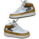 Avirex White and Tan Air Force Style Mid Top Trainers (UK 10.5)