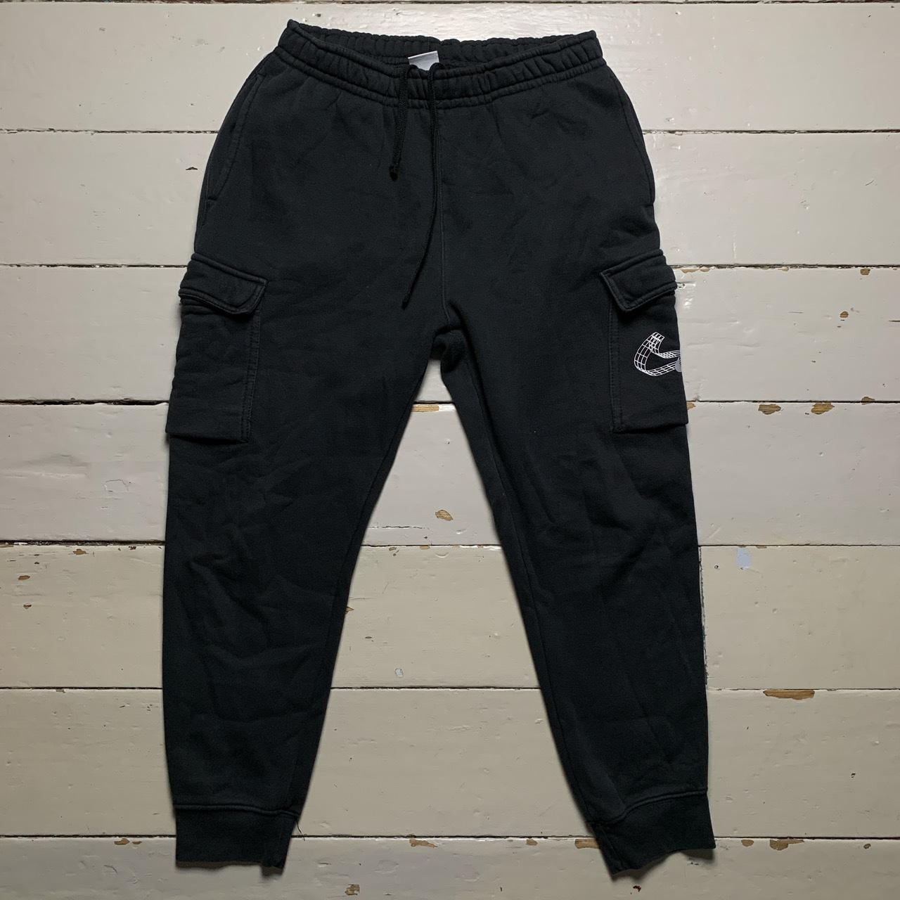 Nike Multi Swoosh Cargo Black and White Joggers