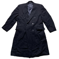 Huntsman & Sons of Saville Row Long Double Breasted Duffle Trench Coat Navy (XL)