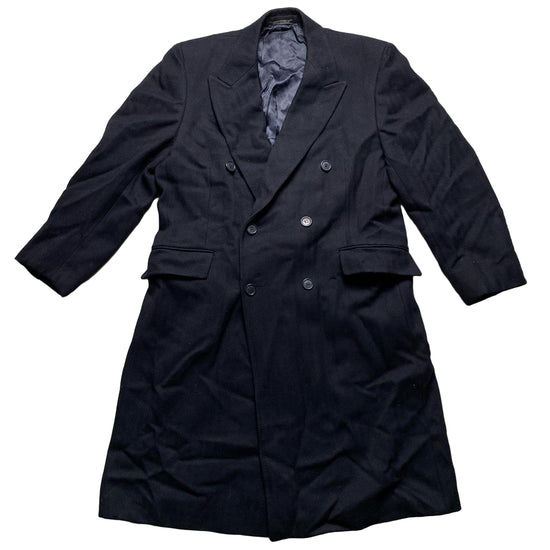 Huntsman & Sons of Saville Row Long Double Breasted Duffle Trench Coat Navy (XL)