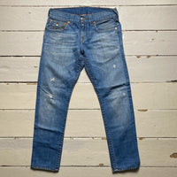 True Religion Straight Jeans Brown Contrast Stitch