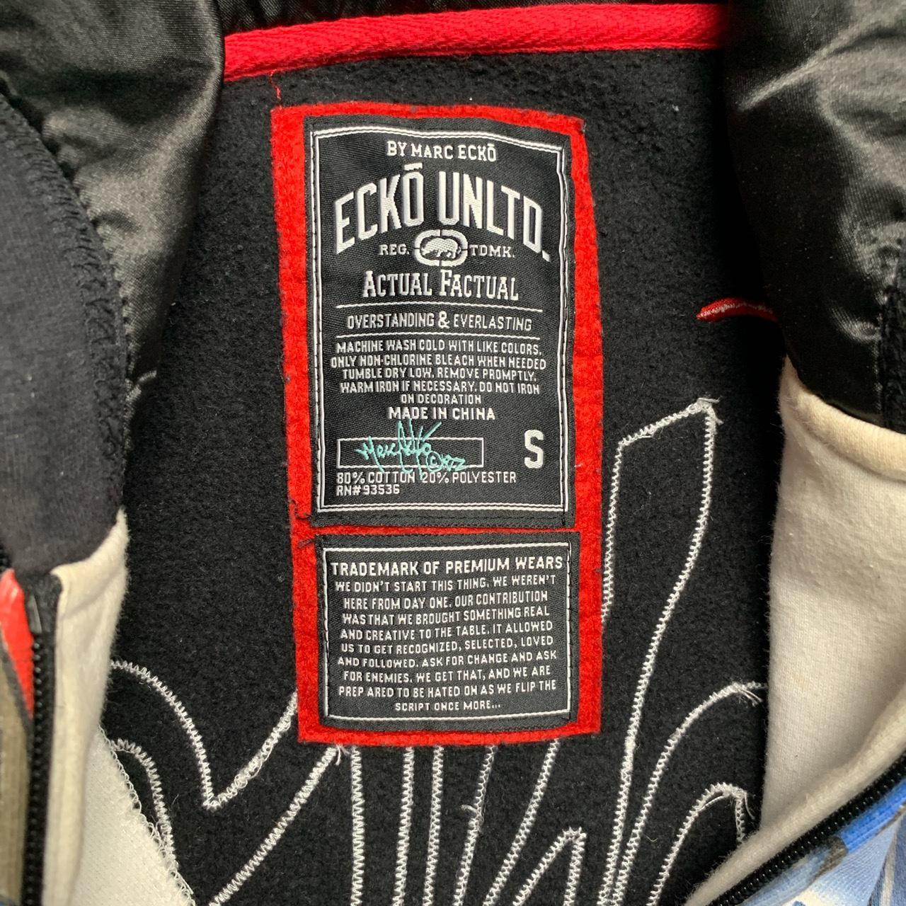 Ecko London Vintage Unlimited Black Blue and Red Graffiti Hoodie