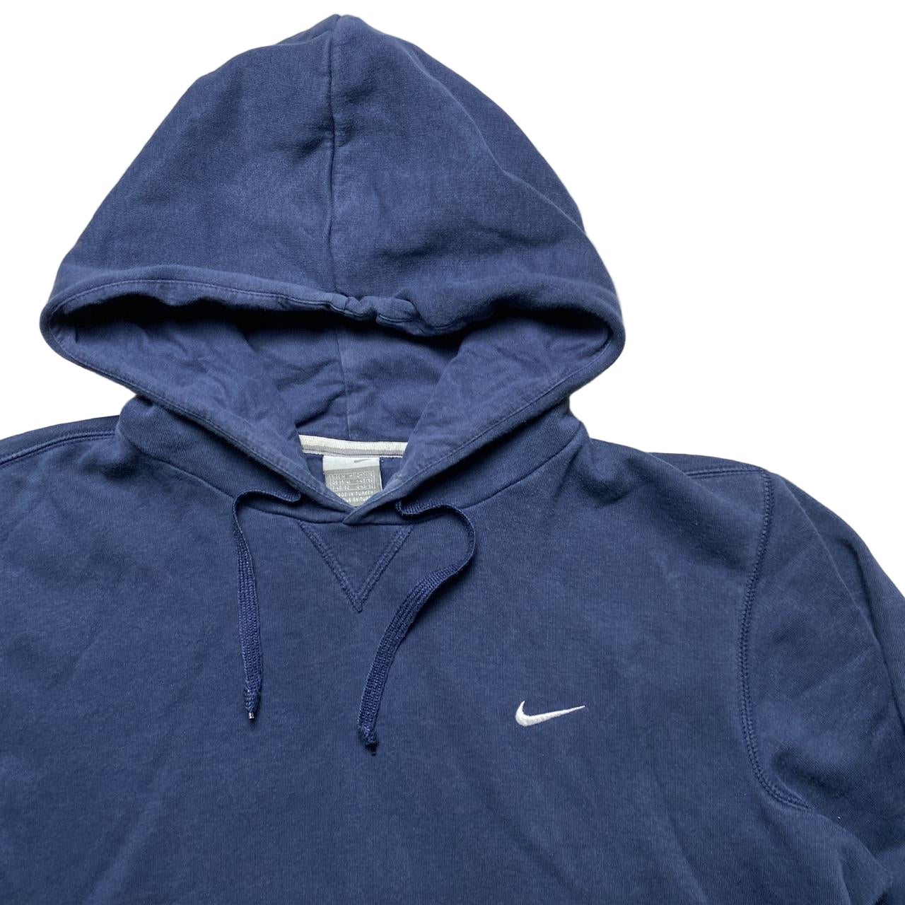 Nike Swoosh Vintage Hoodie Navy and White (M)