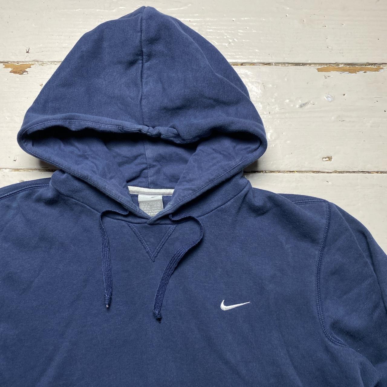 Nike Swoosh Vintage Hoodie Navy and White