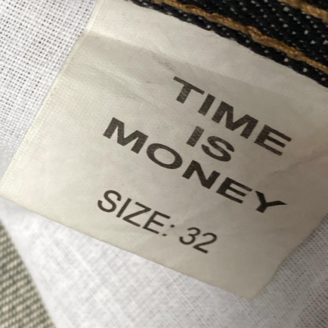 Time Is Money Vintage y2k Embroidered and Printed Dollar Jeans (32W)
