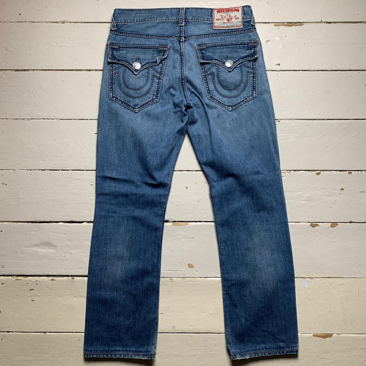 True Religion Billy Giant Big T Big Grey Stitch and Blue Jeans