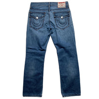 True Religion Billy Giant Big T Big Grey Stitch and Blue Jeans (33W)
