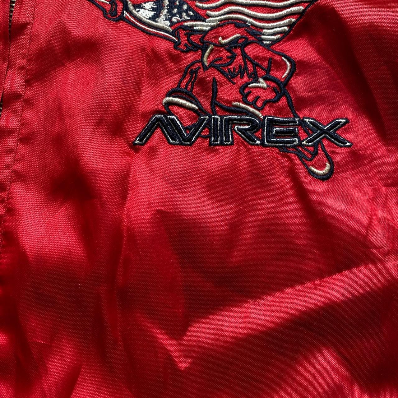 Avirex Vintage Red Satin Bomber Jacket