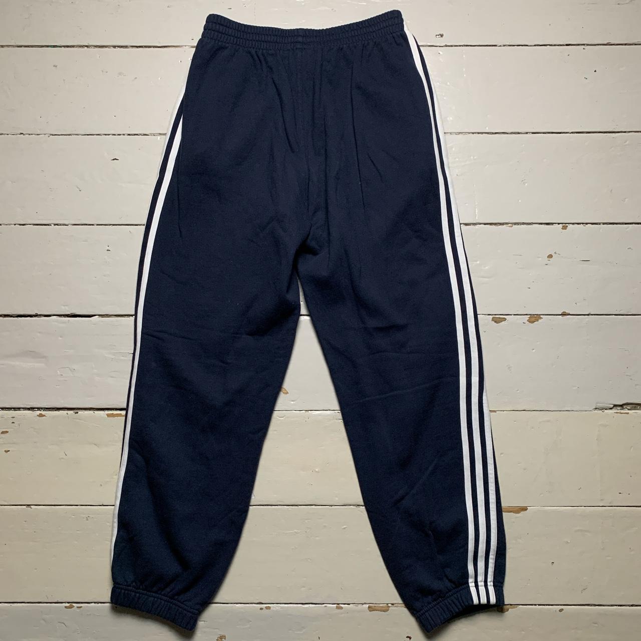 Adidas Essentials Navy and White Stripes Cotton Joggers