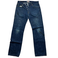 Levis 501 Vintage Navy Distressed Jeans (32W)