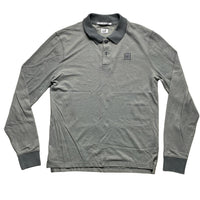 CP Company Grey Long Sleeve Polo Shirt (M)
