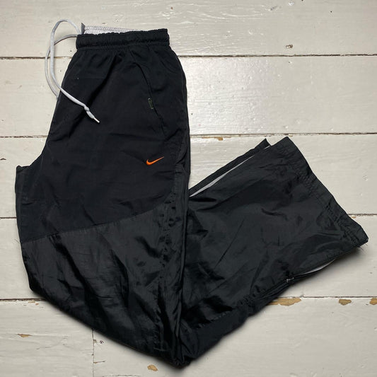 Nike Vintage Baggy Swoosh Shell Track Pant Black and Orange Bottoms