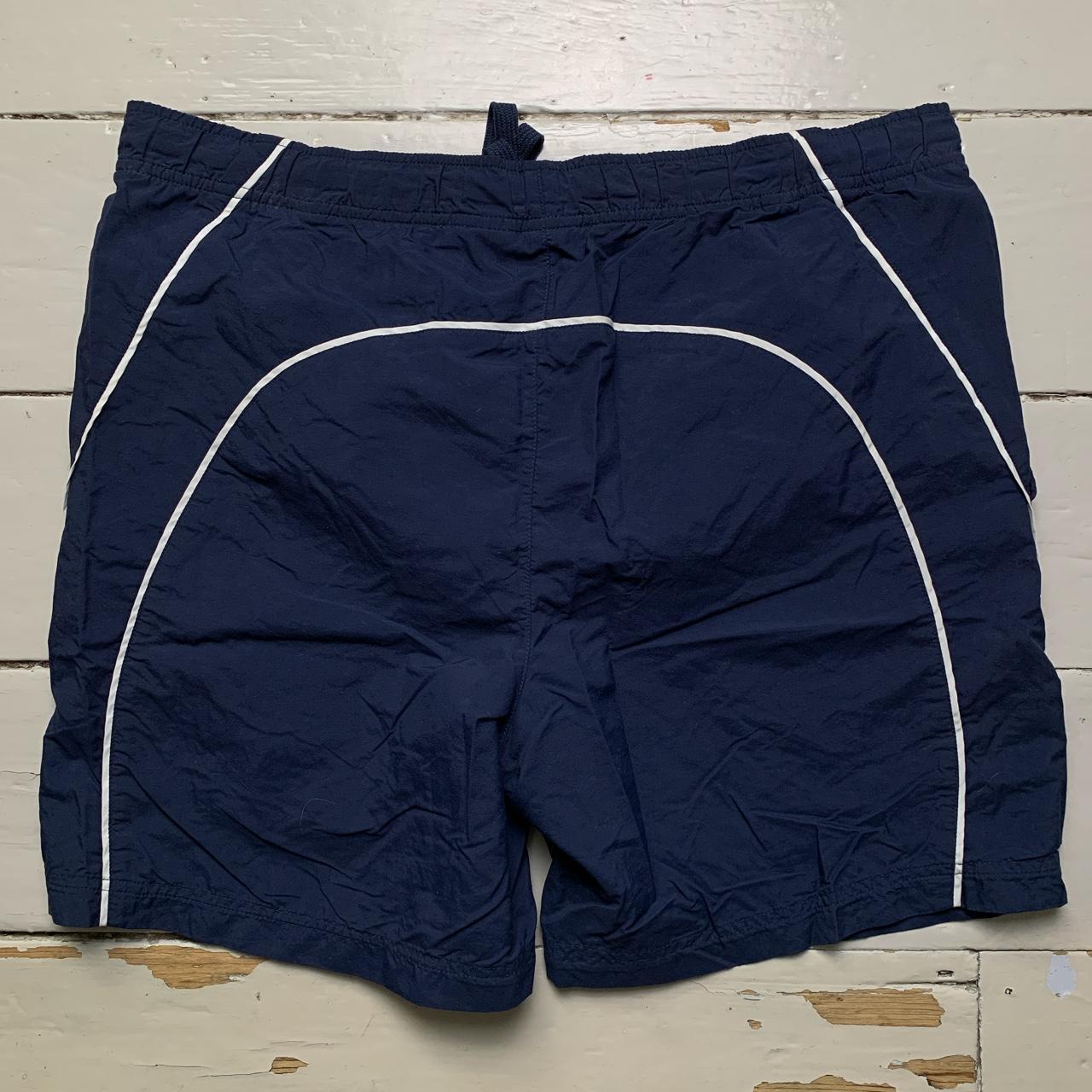 Nike Vintage Swoosh Baggy Track Pant Shell Shorts Navy and White