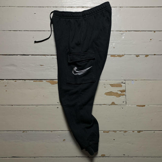 Nike Multi Swoosh Cargo Black and White Joggers