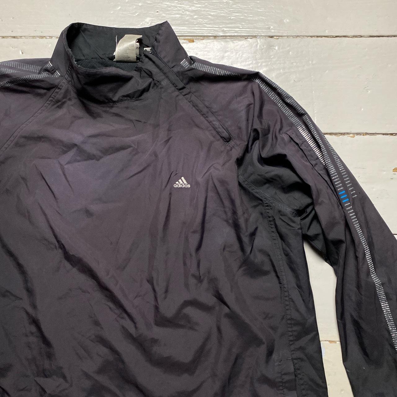 Adidas Vintage Baggy Shell Track Jacket Black and White