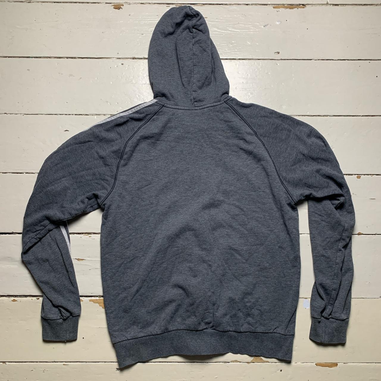 Adidas Performance Essentials Grey 3 Stripe Two Tone Hoodie