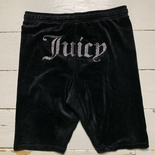 Juicy Couture Black Shorts Diamanté Logo