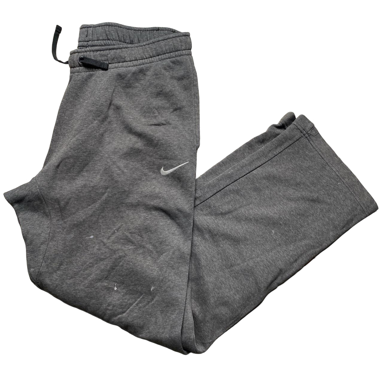 Nike Grey and White Swoosh Baggy Joggers (L)
