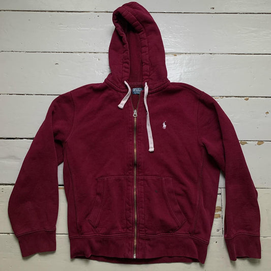 Ralph Lauren Polo Burgundy and White Hoodie