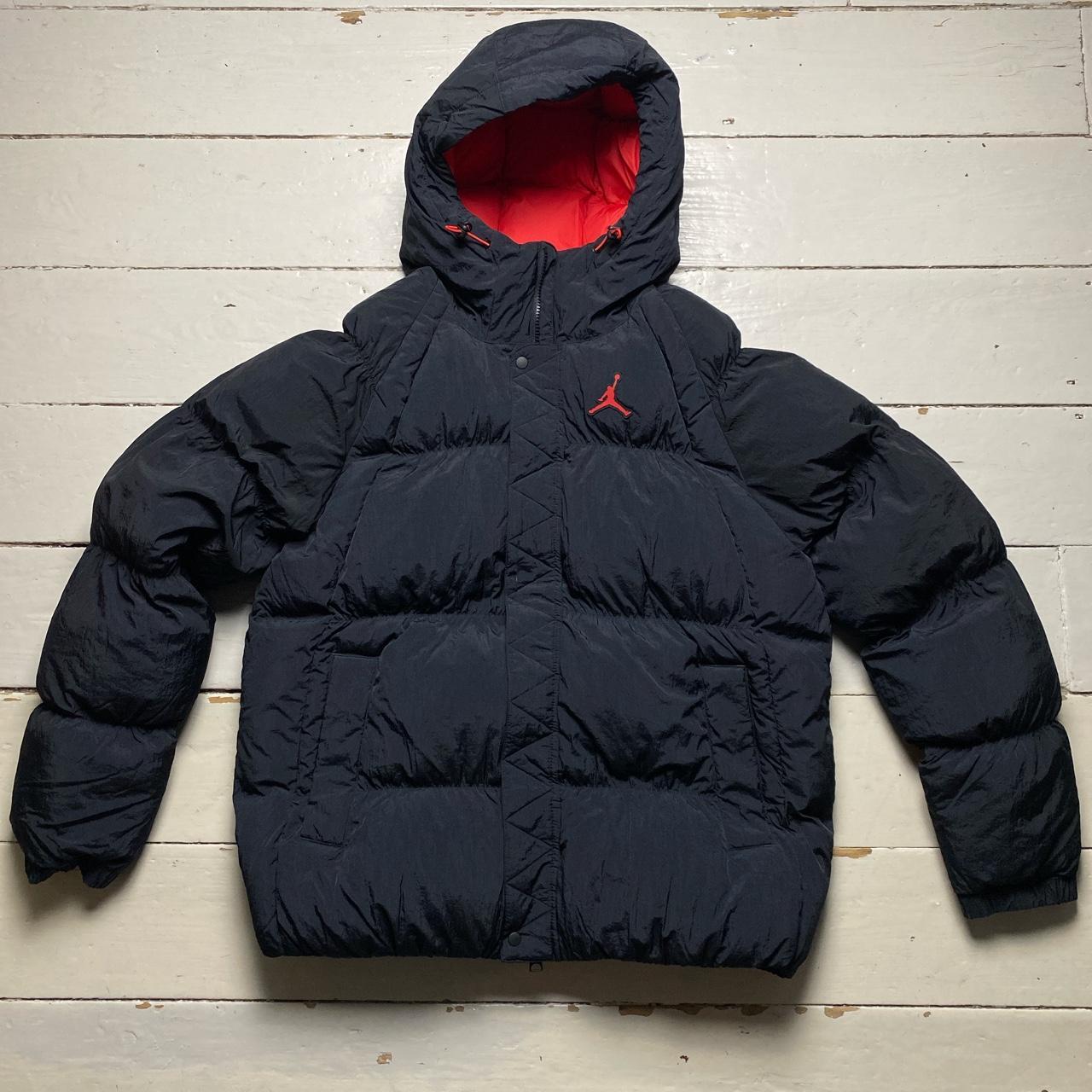 Jordan Black and Red Puffer Coat