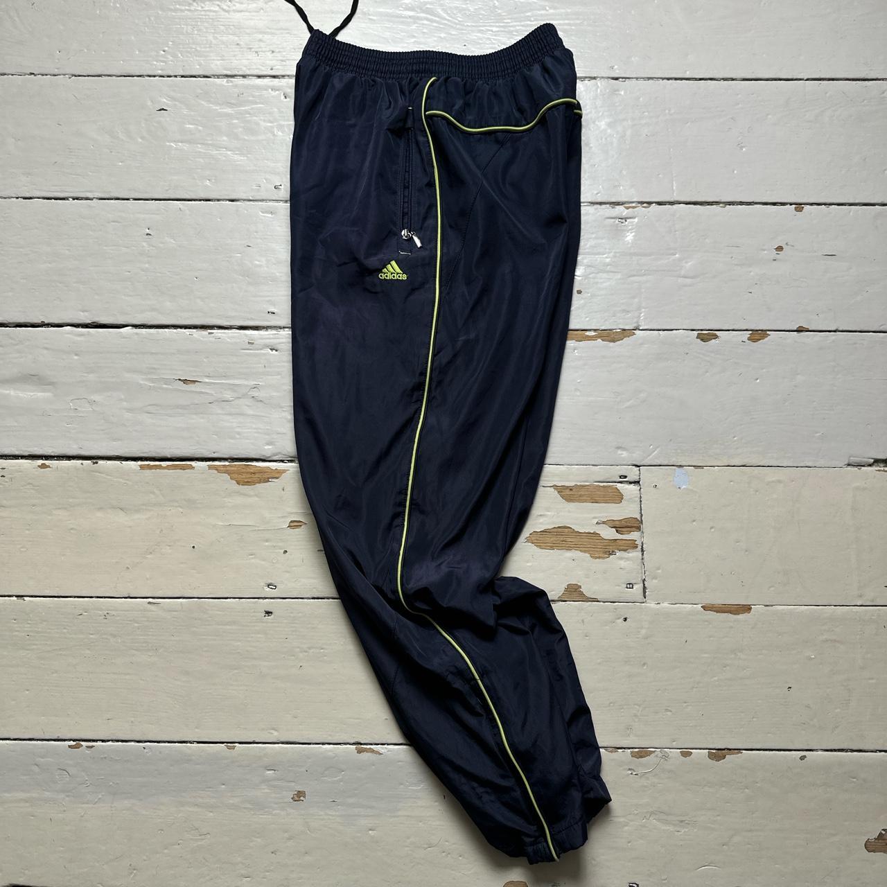 Adidas Vintage Navy and Green Track Pant Shell Bottoms