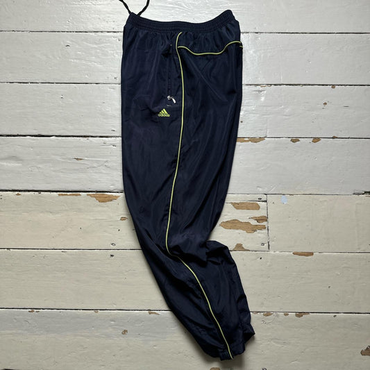 Adidas Vintage Navy and Green Track Pant Shell Bottoms