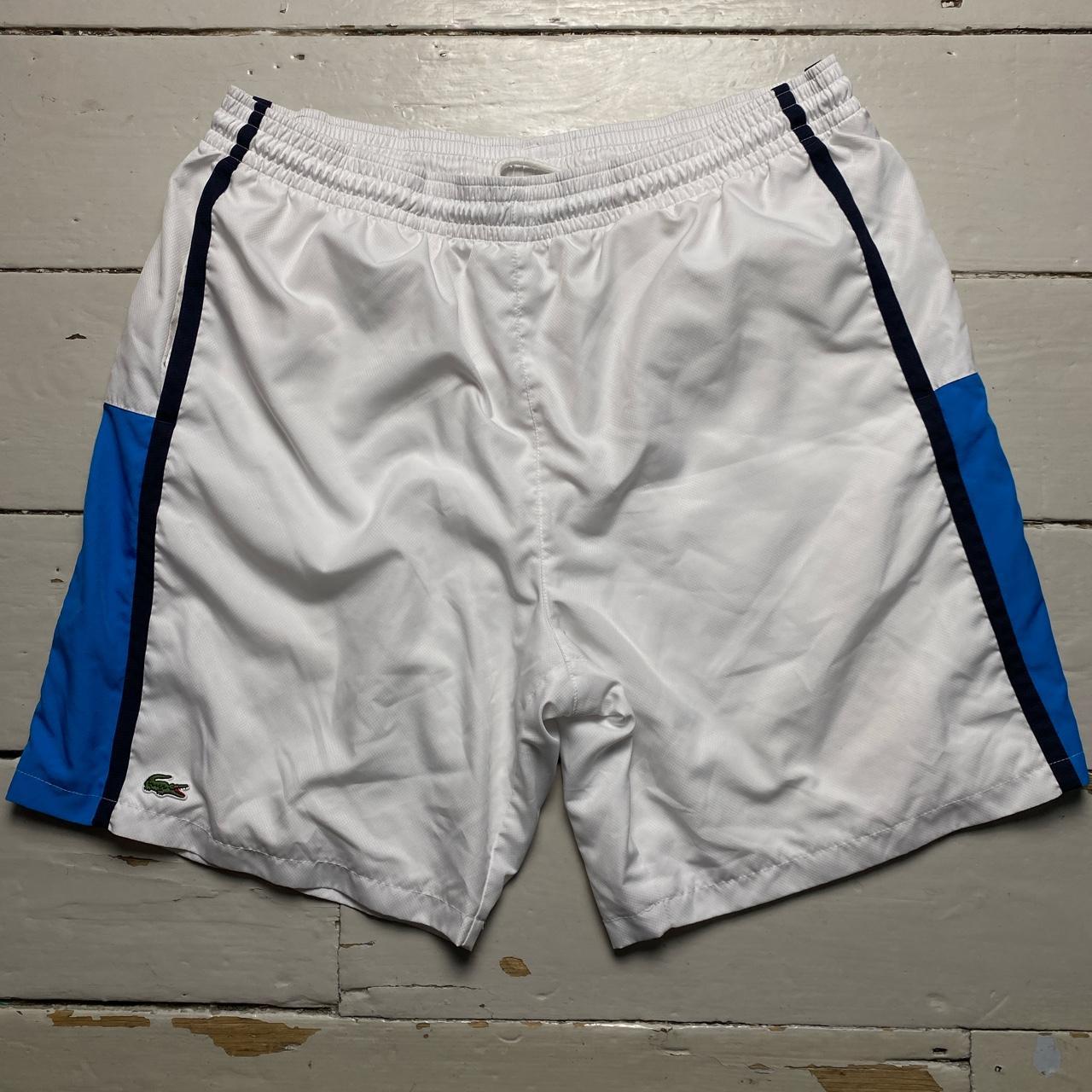 Lacoste White Blue and Navy Shell Swim Shorts