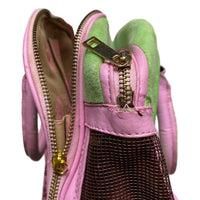 Juicy Couture Vintage Velour Shop Handbag Green and Pink
