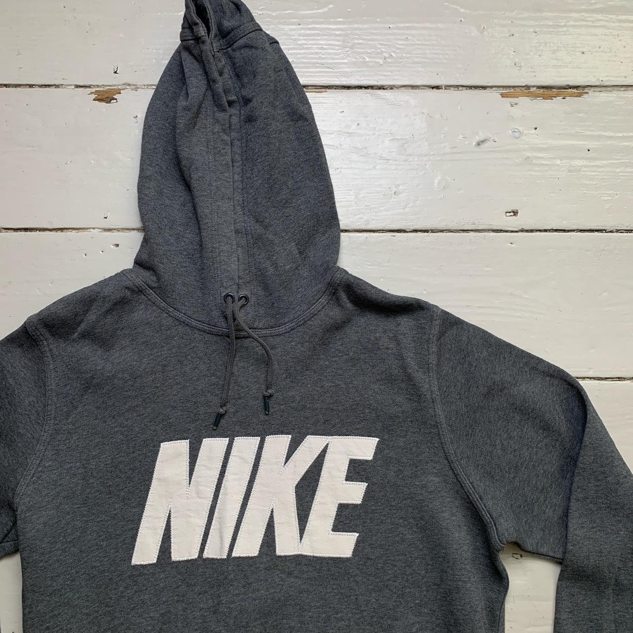 Nike Club Spellout Grey and White Hoodie