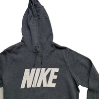 Nike Club Spellout Grey and White Hoodie (M)