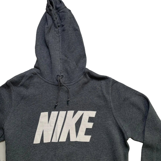 Nike Club Spellout Grey and White Hoodie (M)
