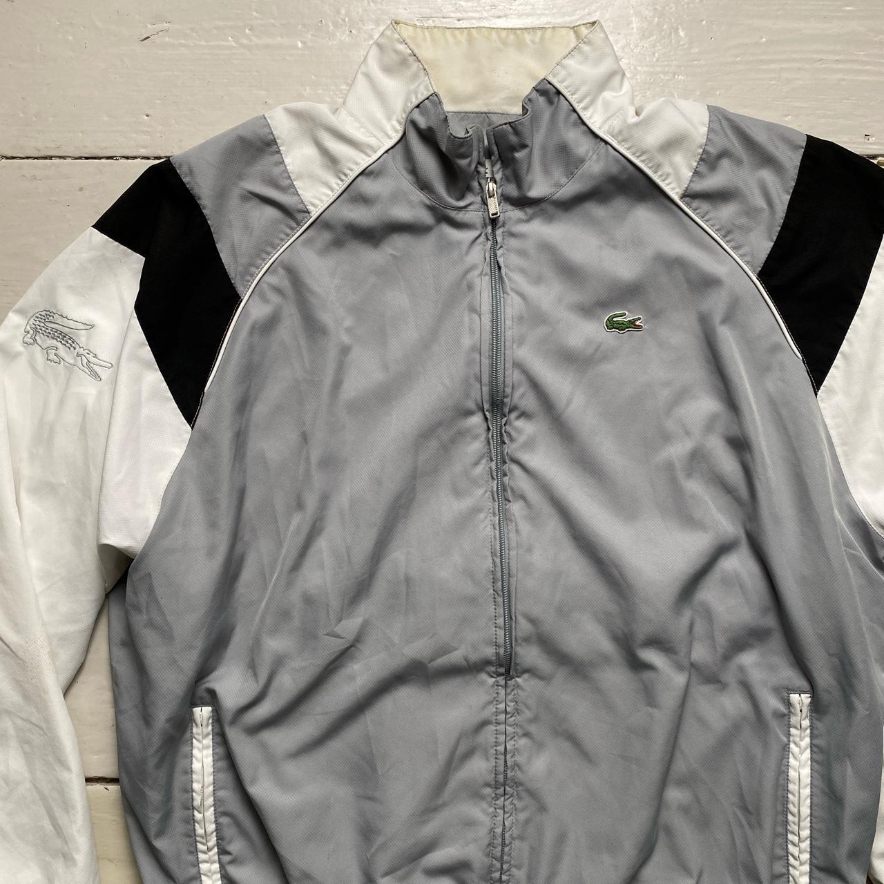 Lacoste Tracksuit Shell Windbreaker Jacket Grey Black and White