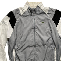 Lacoste Tracksuit Shell Windbreaker Jacket Grey Black and White (2XL)
