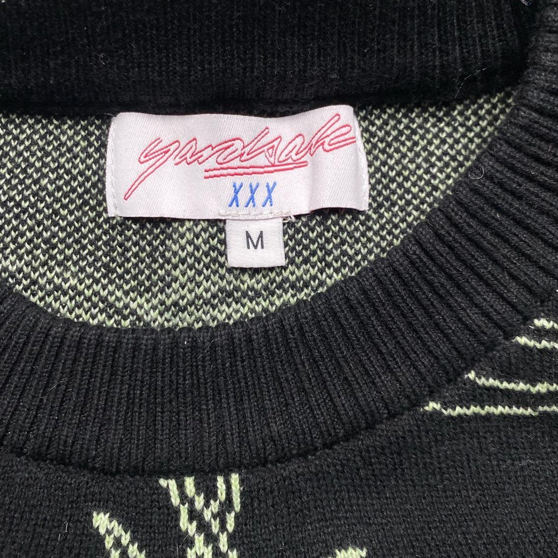 Yardsale Barbed Wire Black and Green Knit Jumper (M)