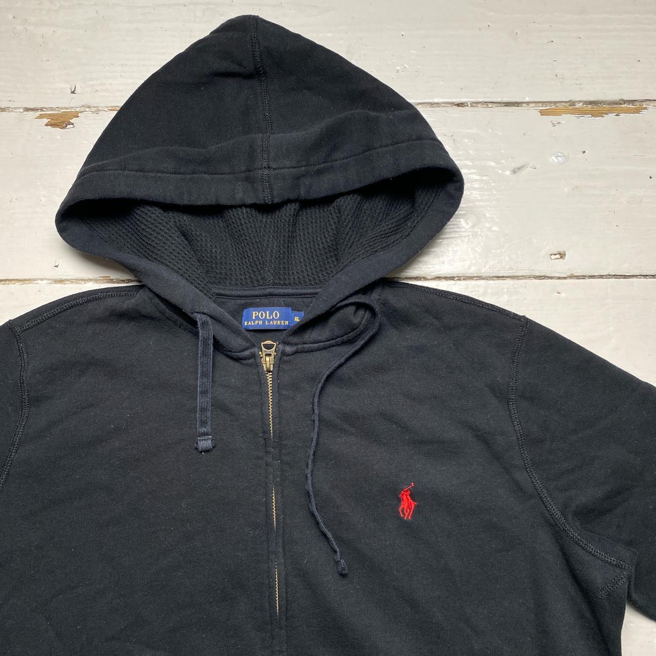 Black polo hoodie 2024 with red horse