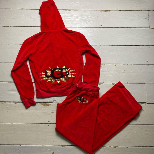 Ugg Australia Velour Full Red Tracksuit