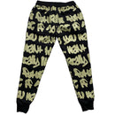 B Side London Graffiti Black and Green All Over Print Joggers (M)