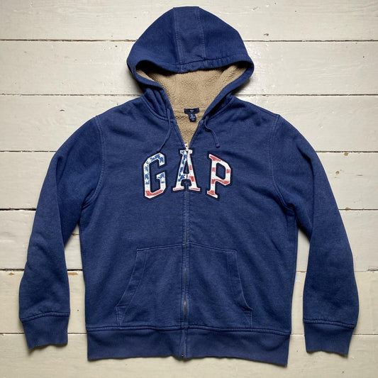 GAP USA Sherpa Hoodie Navy