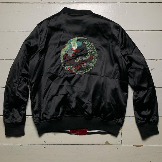 Atmosphere Embroidery Bird Bomber Jacket