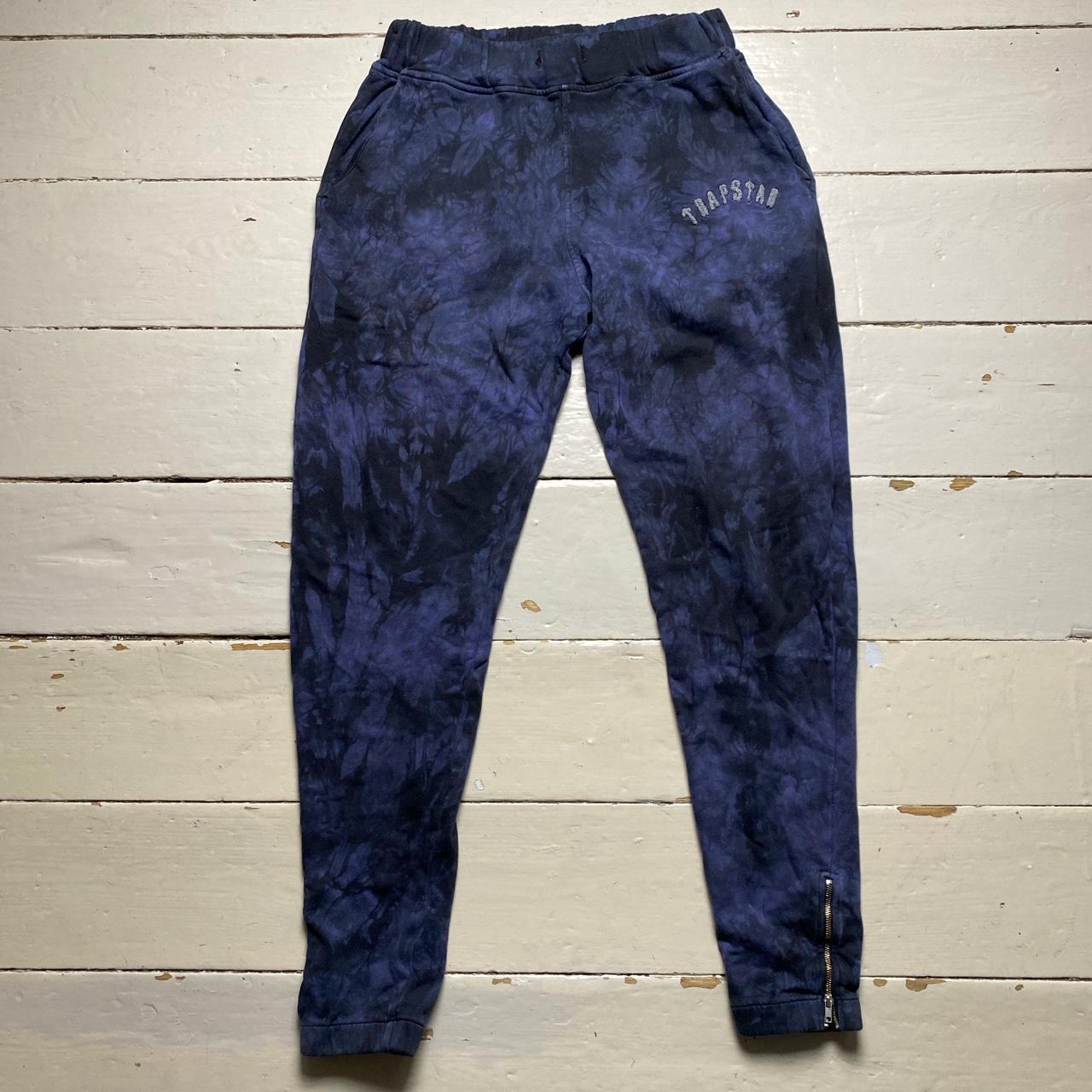 Trapstar Tie Dye Black and Blue Joggers