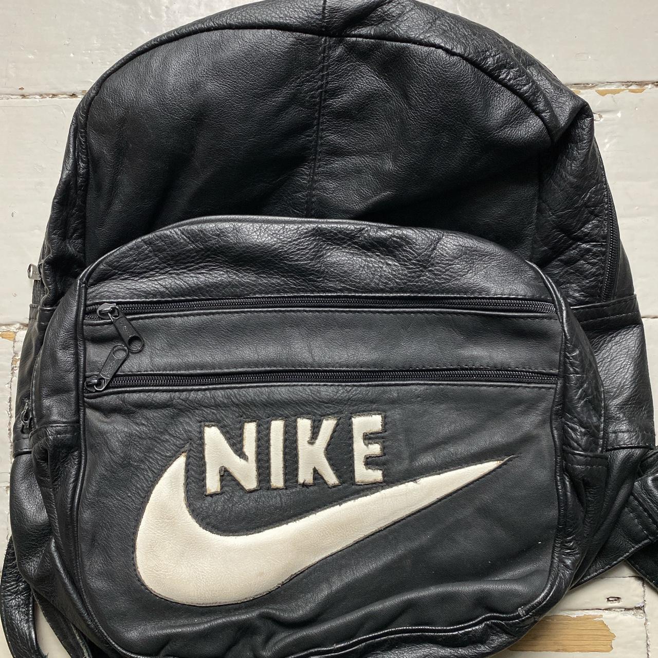 Nike Vintage Custom Leather Black and White Backpack Bag