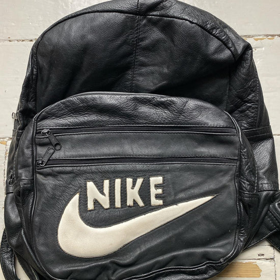 Nike Vintage Custom Leather Black and White Backpack Bag