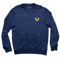 True Religion Navy and Gold Jumper (M)
